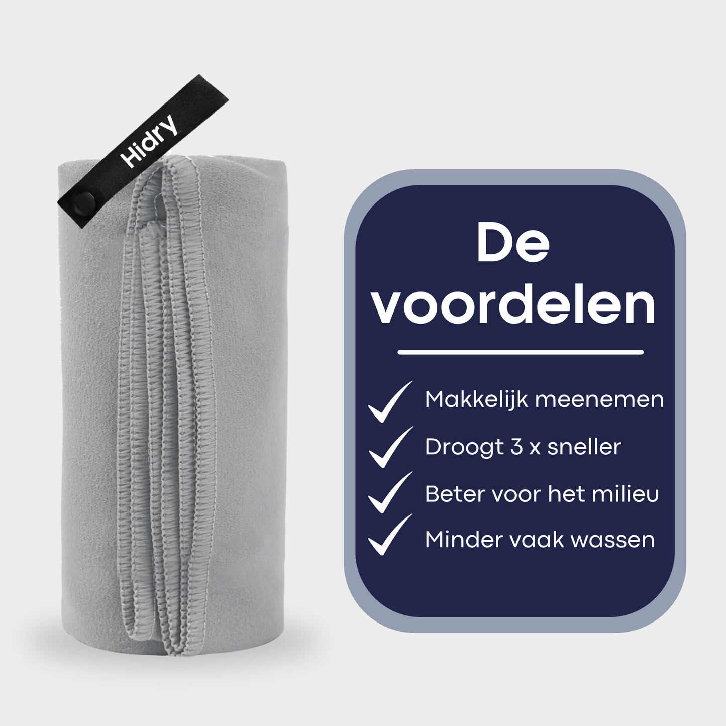 Hidry microfiber towel Silver Grey