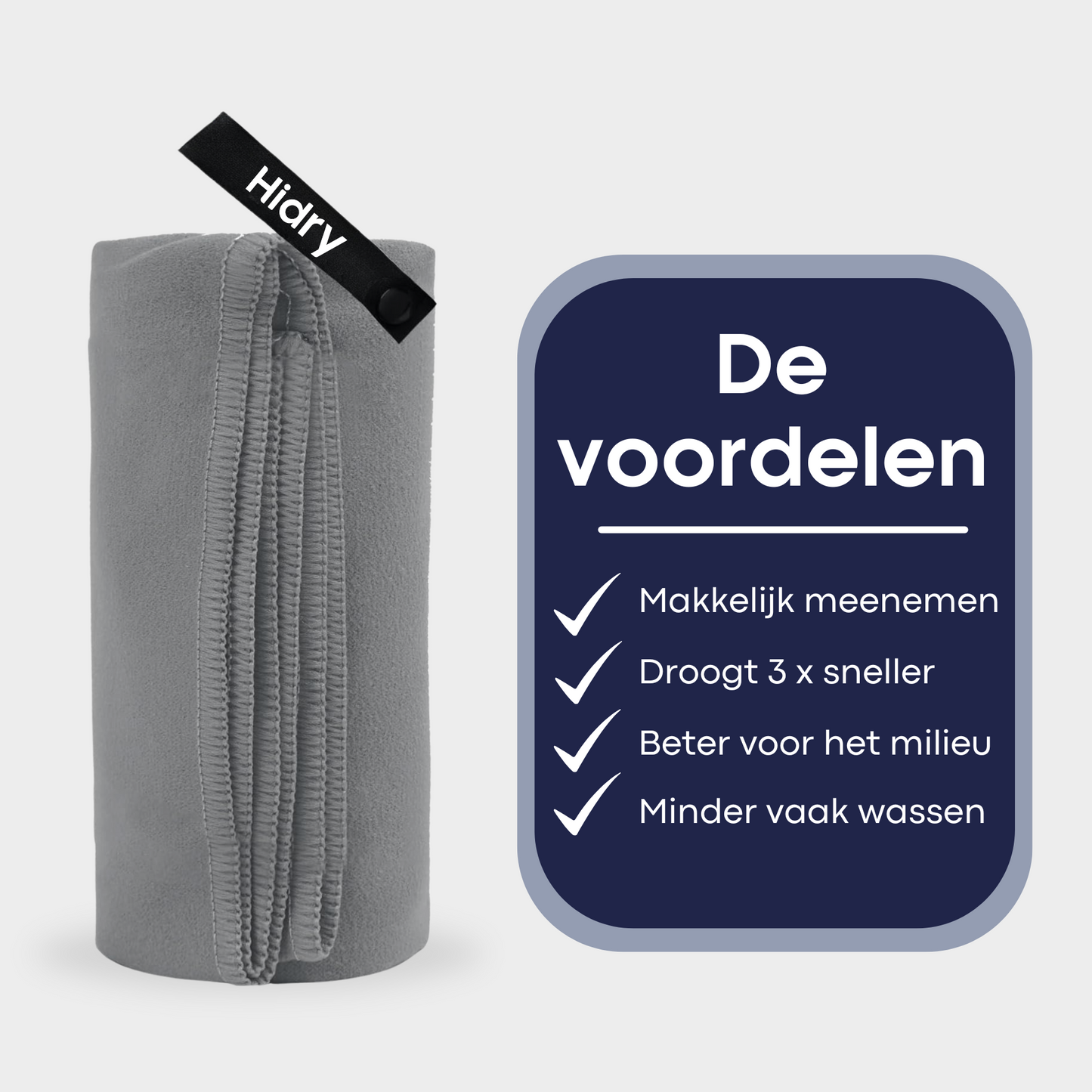 Hidry microfiber towel Shadow Grey