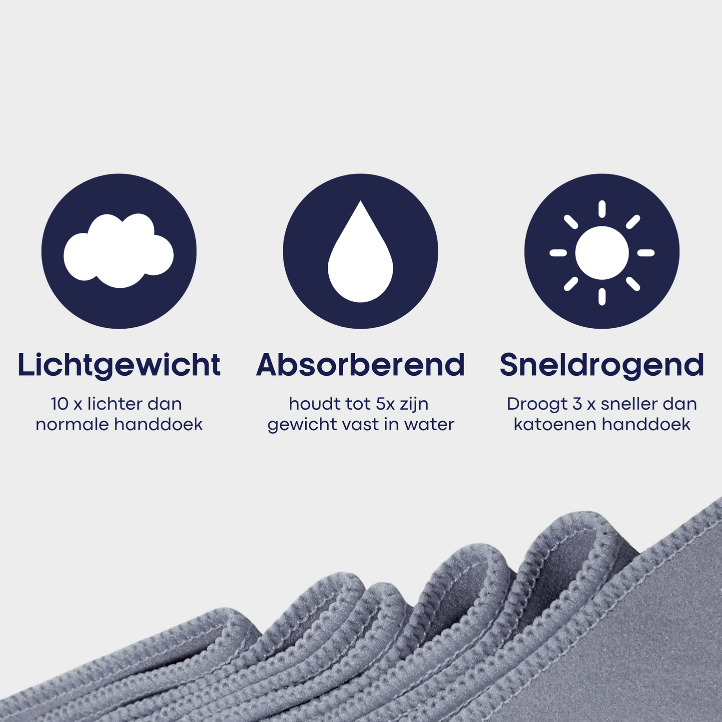 Hidry microfiber towel Shadow Grey