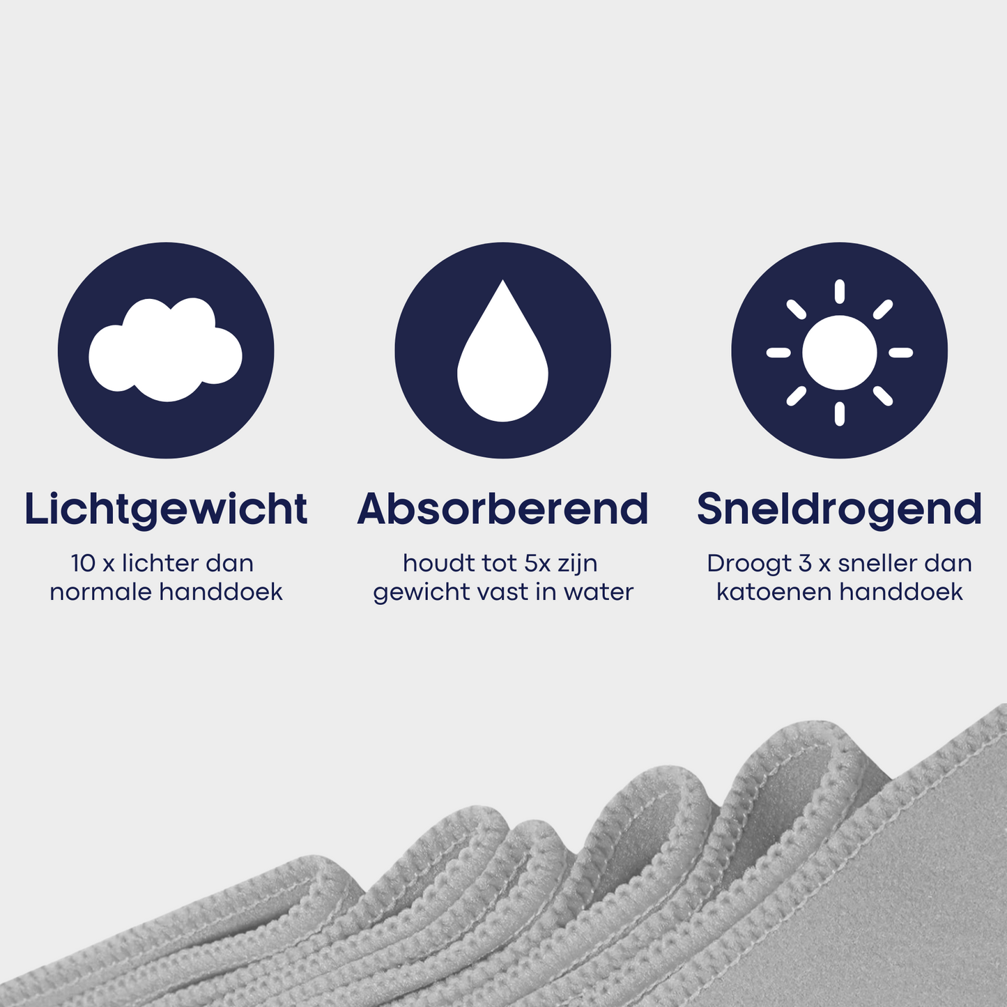 Hidry microfiber towel Silver Grey