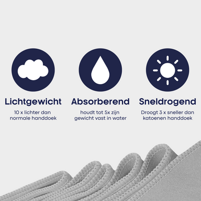 Hidry microfiber towel Silver Grey