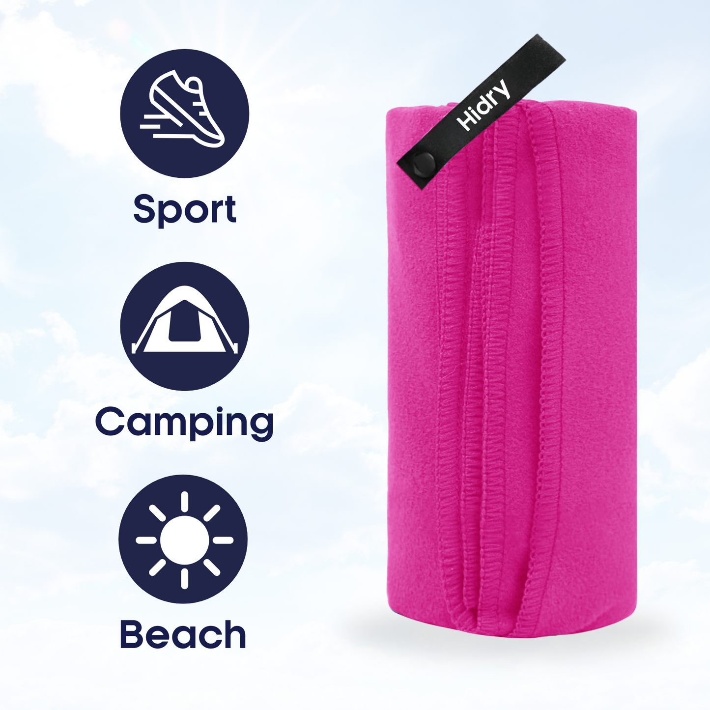 Hidry microfiber towel Glass Pink