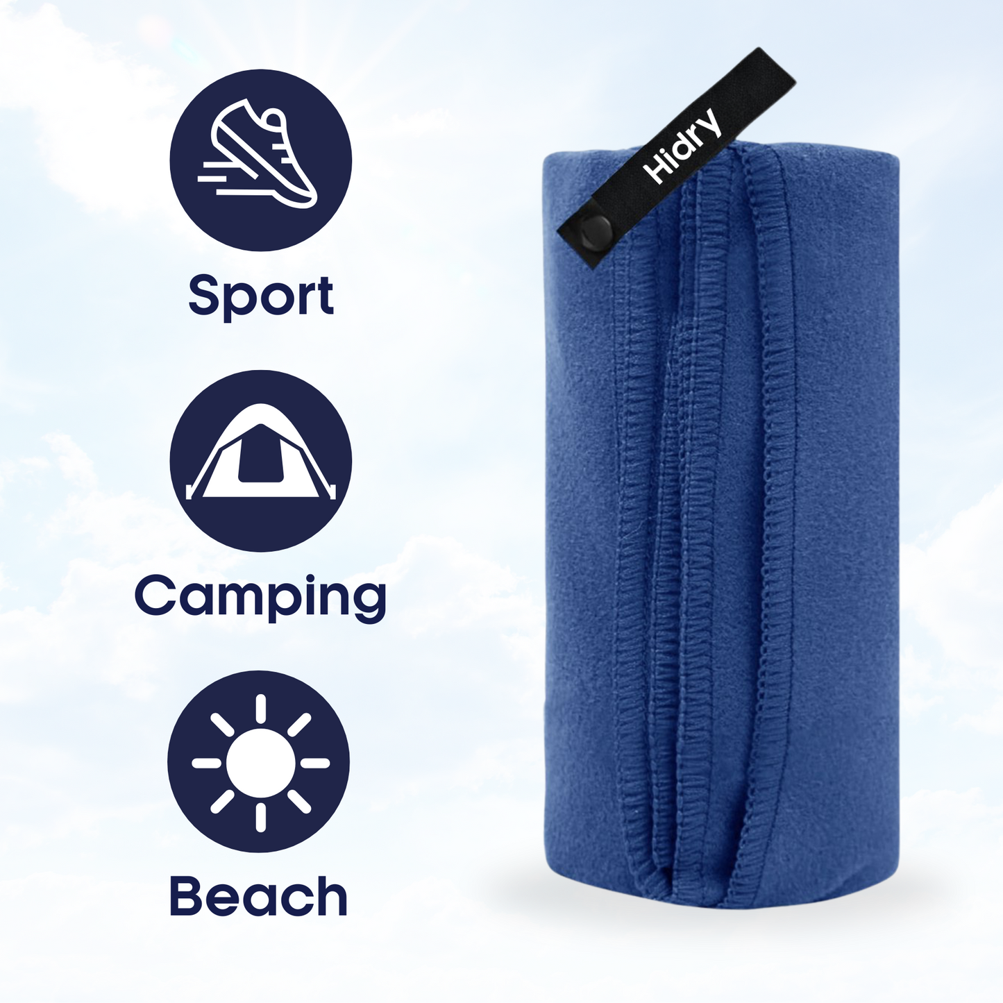 Hidry microfiber towel Navy Blue